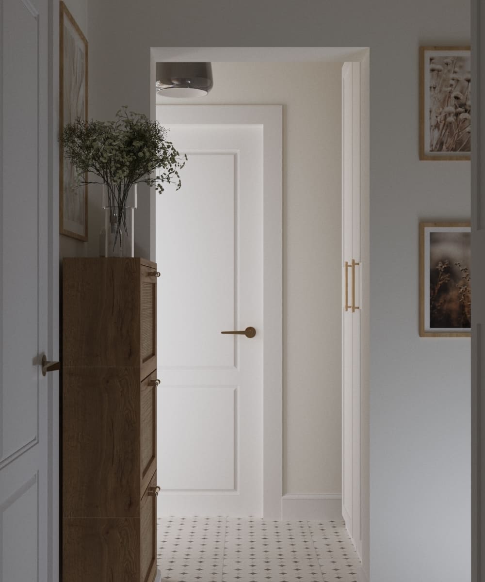 Nowoczesne wnętrze mieszkalne zaprojektowane przez studio projektowania wnętrz.