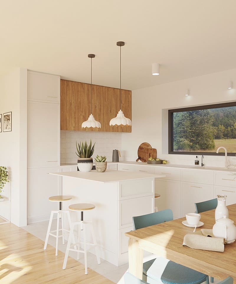 Nowoczesne wnętrze mieszkalne zaprojektowane przez studio projektowania wnętrz.